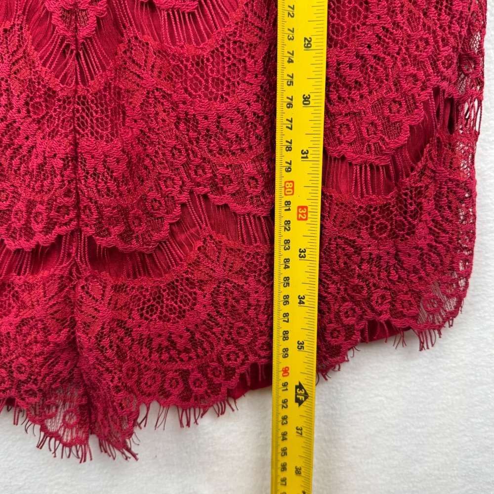 Free People Intimately Red Lace Halter Romper Medium Sleeveless Party‎ Elegant - Picture 4 of 11
